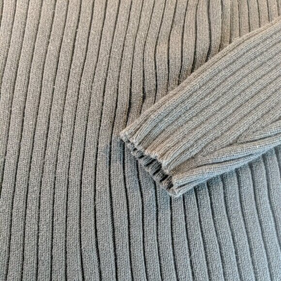 Gap Black Knit Sweater Mens Large L Collared 1/4 Button Long Sleeve 100% Cotton - Picture 6 of 11